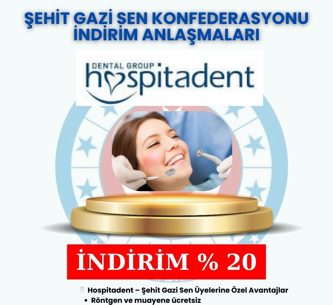Sendika Üyelerimize Özel Hospitadent Diş Tedavilerinde İndirim! (%20)